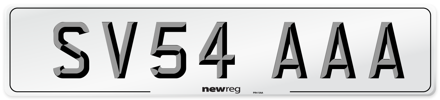 SV54 AAA Number Plate from New Reg